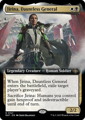 Jirina, Dauntless General (Extended Art) card from March of the Machine: The Aftermath