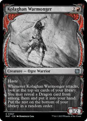 Kolaghan Warmonger (Showcase) card from March of the Machine: The Aftermath