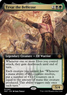 Tyvar the Bellicose (Extended Art) card from March of the Machine: The Aftermath