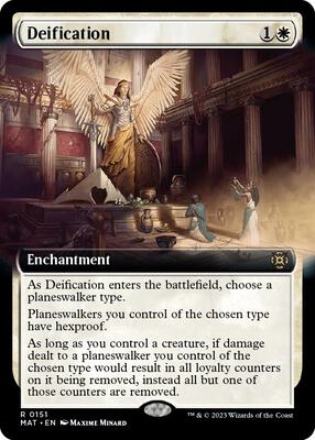 Deification (Extended Art) card from March of the Machine: The Aftermath