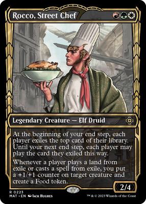 Rocco, Street Chef (Halo Foil) card from March of the Machine: The Aftermath