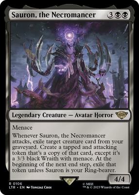 Sauron, the Necromancer card from Universes Beyond: The Lord of the Rings: Tales of Middle-earth