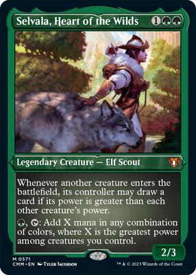 Selvala, Heart of the Wilds (Foil Etched) card from Commander Masters