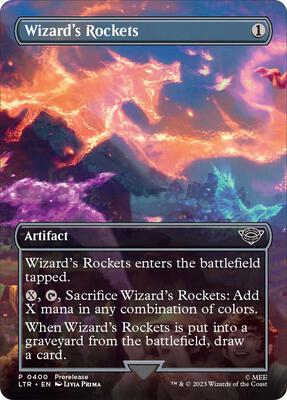 Wizard's Rockets (Borderless) card from Universes Beyond: The Lord of the Rings: Tales of Middle-earth