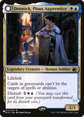 Dennick, Pious Apprentice card from The List Reprints