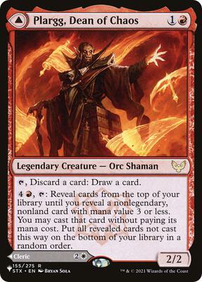 Plargg, Dean of Chaos card from The List Reprints