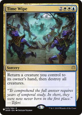 Time Wipe card from The List Reprints