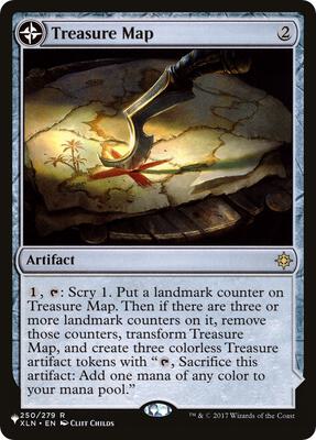 Treasure Map card from The List Reprints