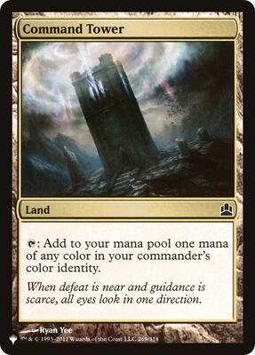 Command Tower (CMD) card from The List Reprints