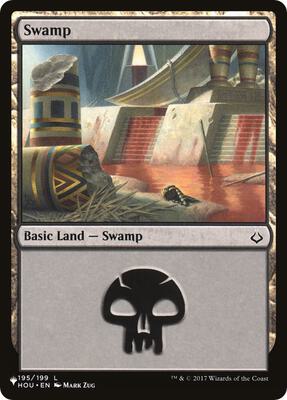 Swamp (195) card from The List Reprints
