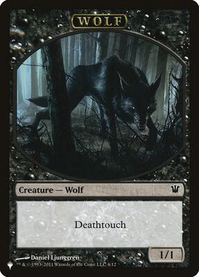 Wolf // Cat Double-Sided Token card from The List Reprints