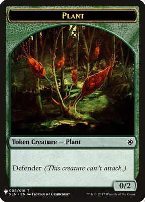 Plant // Emblem - Chandra, Roaring Flame Double-Sided Token card from The List Reprints