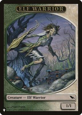Elf Warrior // Emblem - Tibalt, Cosmic Impostor Double-sided Token card from The List Reprints