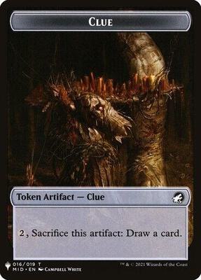 Clue // Golem Double-sided Token card from The List Reprints