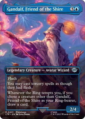 Gandalf, Friend of the Shire (Borderless) card from Universes Beyond: The Lord of the Rings: Tales of Middle-earth