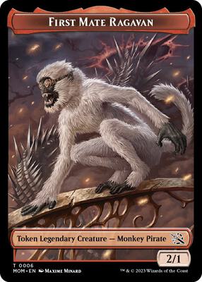 First Mate Ragavan // Emblem - Teferi's Talent Double-Sided Token card from Commander: March of the Machine
