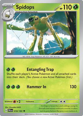Spidops card from SV02: Paldea Evolved