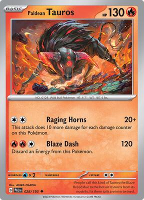 Paldean Tauros - 028/193 card from SV02: Paldea Evolved