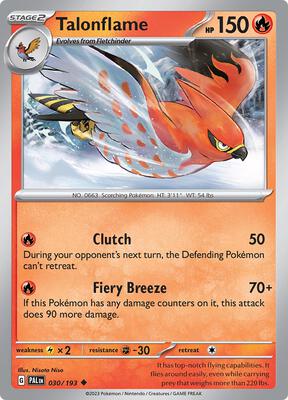Talonflame card from SV02: Paldea Evolved