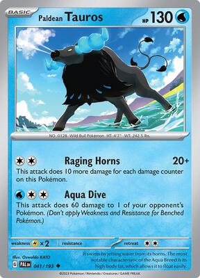 Paldean Tauros - 041/193 card from SV02: Paldea Evolved