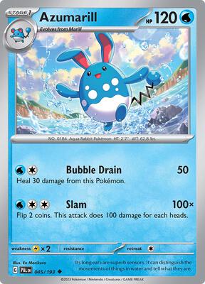 Azumarill card from SV02: Paldea Evolved