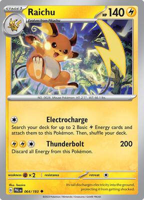 Raichu - 064/193 card from SV02: Paldea Evolved