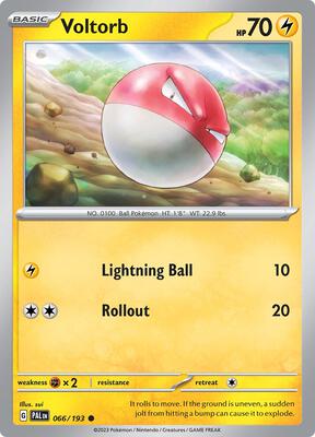 Voltorb card from SV02: Paldea Evolved