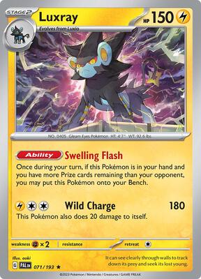 Luxray card from SV02: Paldea Evolved