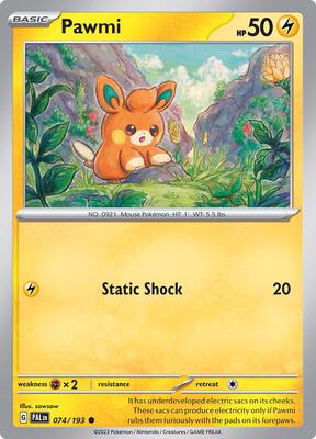 Pawmi card from SV02: Paldea Evolved