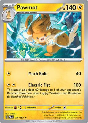 Pawmot card from SV02: Paldea Evolved