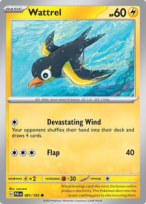Wattrel - 081/193 card from SV02: Paldea Evolved