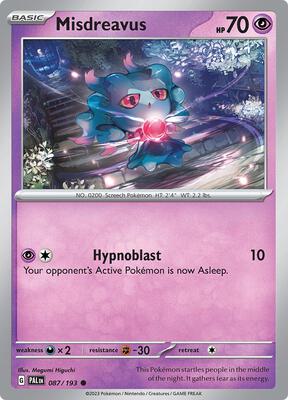 Misdreavus card from SV02: Paldea Evolved