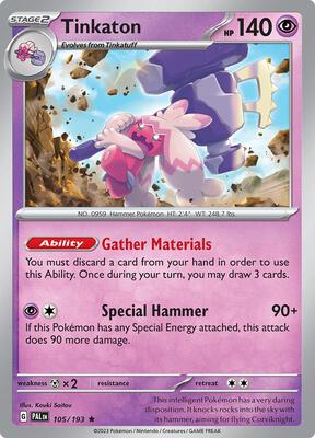 Tinkaton card from SV02: Paldea Evolved