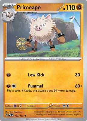 Primeape card from SV02: Paldea Evolved
