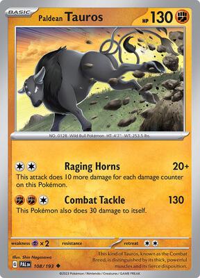 Paldean Tauros - 108/193 card from SV02: Paldea Evolved