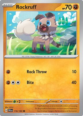 Rockruff card from SV02: Paldea Evolved