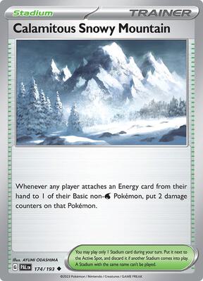 Calamitous Snowy Mountain card from SV02: Paldea Evolved