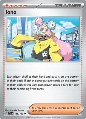 Iono - 185/193 card from SV02: Paldea Evolved