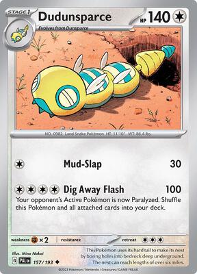 Dudunsparce card from SV02: Paldea Evolved