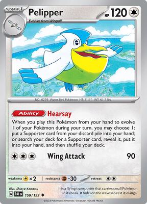 Pelipper card from SV02: Paldea Evolved