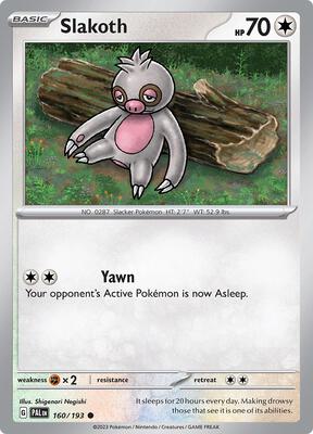 Slakoth card from SV02: Paldea Evolved