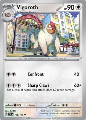 Vigoroth card from SV02: Paldea Evolved