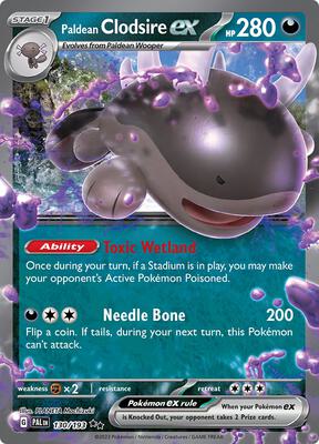 Paldean Clodsire ex card from SV02: Paldea Evolved