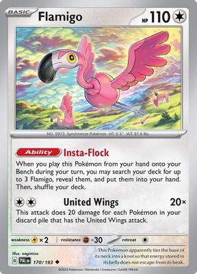 Flamigo card from SV02: Paldea Evolved