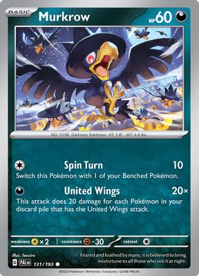 Murkrow card from SV02: Paldea Evolved