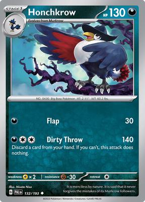 Honchkrow card from SV02: Paldea Evolved