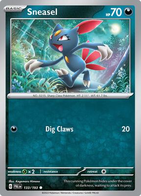 Sneasel card from SV02: Paldea Evolved