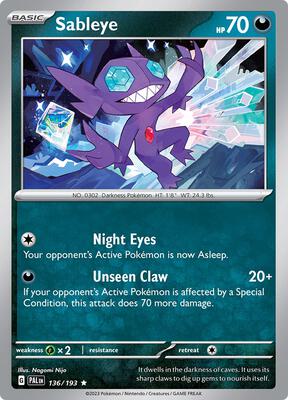 Sableye card from SV02: Paldea Evolved