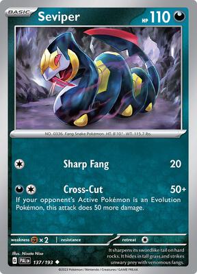 Seviper card from SV02: Paldea Evolved