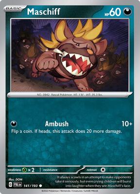 Maschiff - 141/193 card from SV02: Paldea Evolved